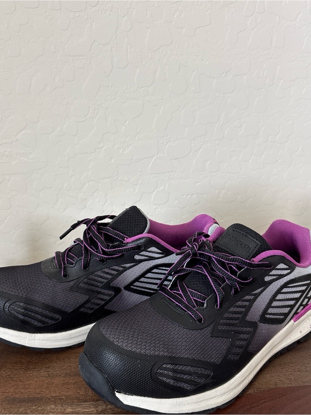 Brahma Women Black Purple  steel toe Sneaker Work Outdoor Lace Shoes 10.5